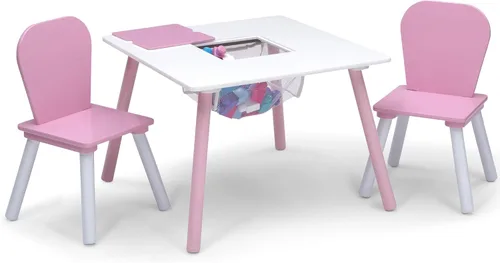 Miniatura 3 de Delta Children Set de juegos para niños pequeños de 4 piezas, Rosa/Blanco