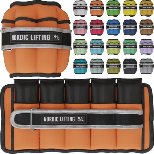 Miniatura 20 de Nordic Lifting - Pesas ajustables de tobillo para mujeres y hombres – 1 par (2–10 libras) Pesas de muñeca, brazo y pierna para gimnasio, yoga