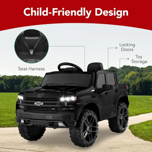 Miniatura 5 de Best Choice Products Camioneta Chevrolet Silverado con licencia de 12 V para montar, juguete de auto eléctrico con control remoto para padres