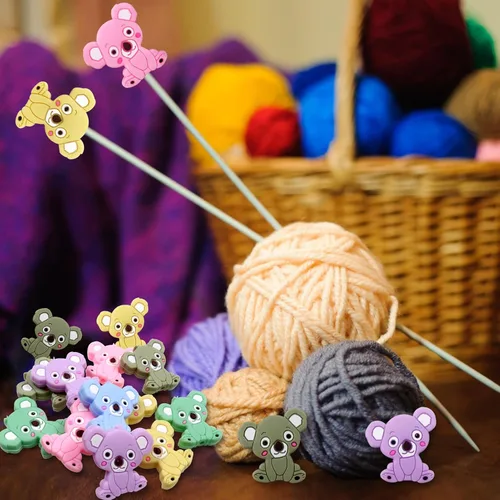 Miniatura 5 de TOAOB - 20 cuentas de silicona con forma de animal lindo a granel para bolígrafos, cuentas espaciadoras sueltas coloridas de silicona