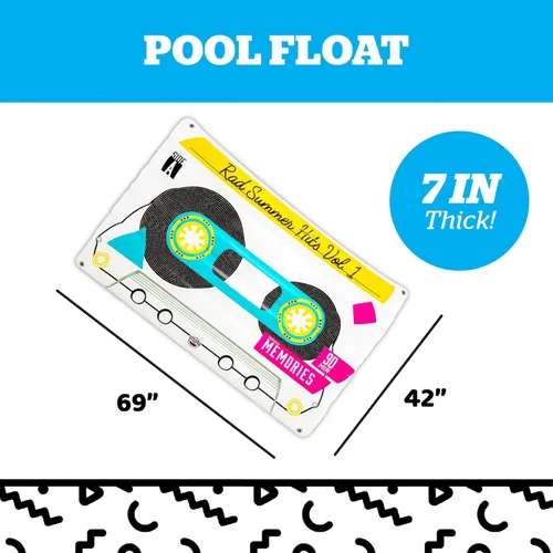 Miniatura 3 de BigMouth Inc. Flotador gigante retro para piscina, balsa inflable de más de 5 pies de largo, juguete inflable duradero para fiesta de verano