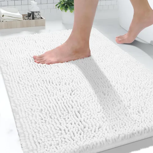 Miniatura 46 de Yimobra Alfombras lavables para baño, alfombra de baño de chenilla súper suave y absorbente para piso y alfombra, alfombra antideslizante de secado