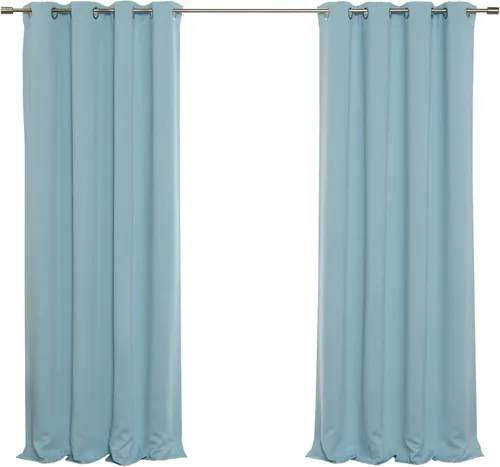 Miniatura 12 de Best Home Fashion Cortinas opacas con aislamiento térmico, ojales de acero inoxidable y níquel, color rosa bebé, 52 pulgadas de ancho x 63 pulgadas