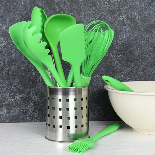 Miniatura 5 de Chef Craft Espátula angular de silicona premium, 11 pulgadas, color verde