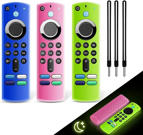 Miniatura 11 de Paquete de 3 fundas de silicona para control remoto Fire TV Stick 4K/Alexa Voice Remote 3ª generación, funda protectora de silicona antideslizante