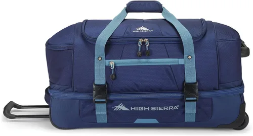 Miniatura 3 de High Sierra Fairlead - Bolsa de viaje portátil de poliéster de 34 pulgadas con ruedas y mango telescópico empotrado, color grisazul, Azul marino