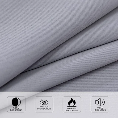 Miniatura 5 de MYSKY HOME Cortinas opacas de 80 pulgadas de largo para sala de estar, cortinas grises para dormitorio, cortinas con aislamiento térmico gris