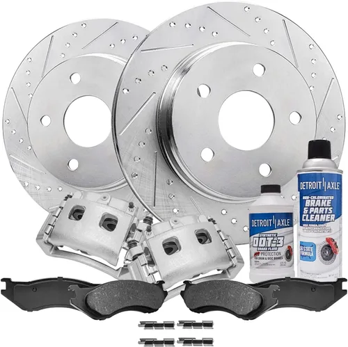 Miniatura 71 de Detroit Axle - 4 rotores de freno para Chevrolet Cruze 2014 2015 [modelos de motores de gas] Rotores de freno de disco perforados y ranurados