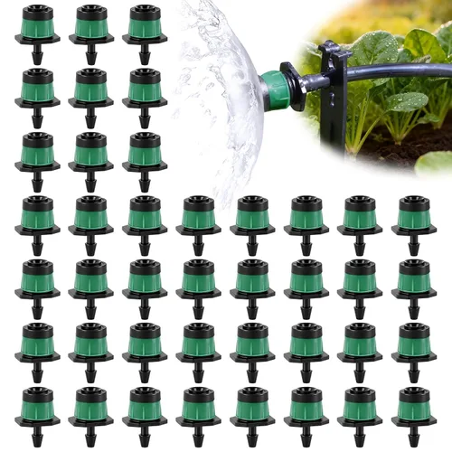 Kalolary - 100 emisores de riego por goteo ajustables de 1/4 de pulgada, goteros de flujo de agua antiobstrucción de 0.276 pulgadas, micro