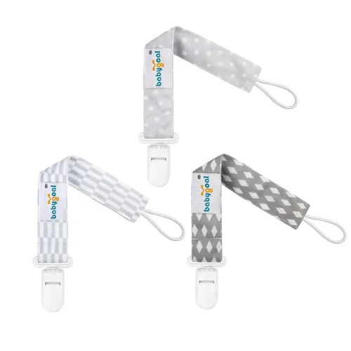 Miniatura 11 de Babygoal Clips neutros para chupete, paquete de 4 unidades con asa para chupetes y baberos, se adapta a la mayoría de chupones y baberos 4PS07-B