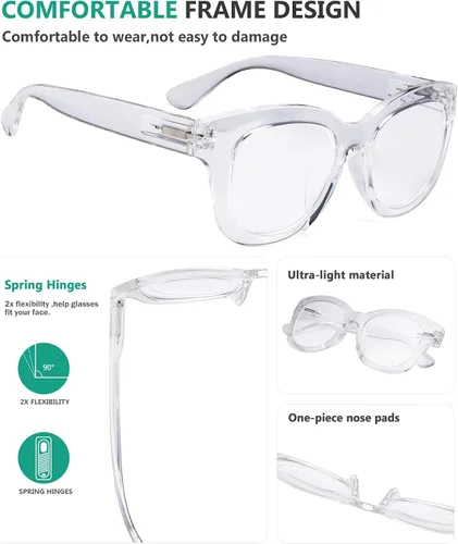 Miniatura 4 de Eyekepper Paquete de 5 lentes de lectura de gran tamaño, lectores retro para mujer, incluyen lectores Sunshine +0.50