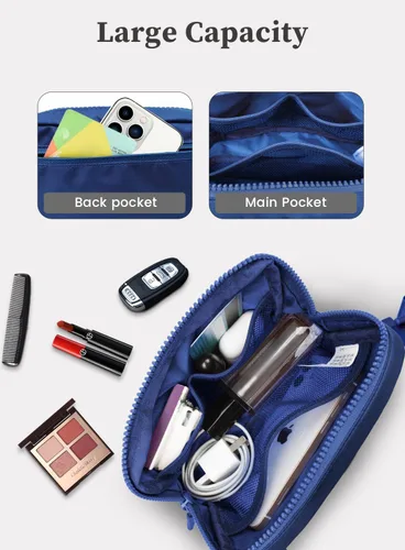 Miniatura 3 de Meyfancy Riñonera para mujer, riñoneras, bolsas cruzadas con correa ajustable para correr, viajar, entrenar, impermeable, Azul (Peacock)