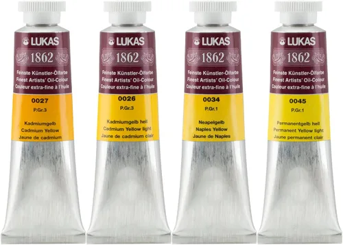 Miniatura 35 de Lukas 1862 Pintura al Óleo para Artistas Profesionales - Colores Tierra Amarillentos, 37 mL - Juego de 4 - Destacada Resistencia a la Luz, Sin