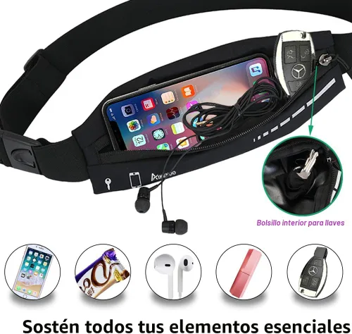 Miniatura 2 de Cinturón delgado para correr para mujeres y hombres, riñonera para corredores, soporte para teléfono, cinturón de cintura para correr, cinturón