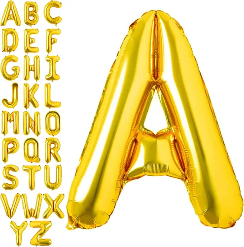 Miniatura 32 de Lovoir Globos dorados grandes de 40 pulgadas con la letra K de gran tamaño, globo de helio de aluminio de Mylar para fiesta de cumpleaños, Letra K