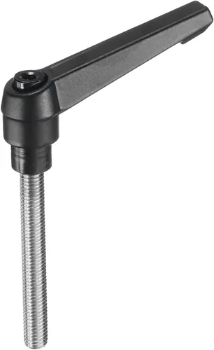 Miniatura 25 de uxcell Manija de palanca de sujeción ajustable M5 x 0.787 in óxido negro métrico acero al carbono macho roscado perillas de mano con botón