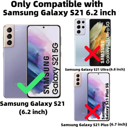 Miniatura 2 de ZONRW Funda magnética para Samsung Galaxy S21, para mujeres y niñas, suave, linda, de lujo, chapado en corazón, brillante, brillante, transparente