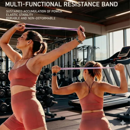 Miniatura 6 de Bandas de resistencia con asas, figura 8, bandas elásticas de fitness, banda de ejercicio para el hogar, yoga, gimnasio, entrenamiento