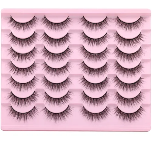 Miniatura 16 de Pestañas Postizas de Aspecto Natural Pestañas de Visón Sintético Wispy Pestañas de Ojo de Zorro que Parecen Extensiones Pestañas de Visón 3D