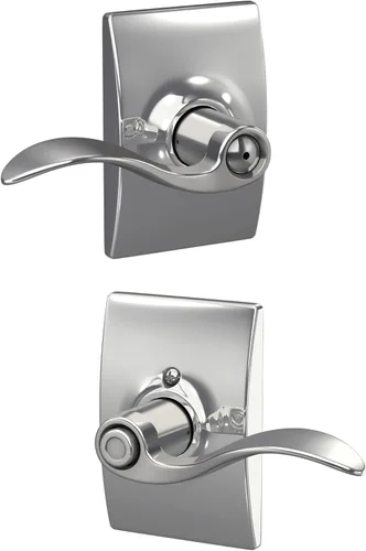 Miniatura 103 de SCHLAGE - Manija de puerta Accent con cerradura de paso libre para pasillo y armario en bronce antiguo - F10 ACC 716 Bronce Envejecido