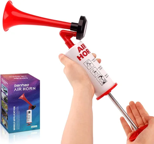 Bocina de aire portátil, BANHAO Bocina de aire de aluminio de ruido fuerte para seguridad de botes, coches, eventos deportivos, bocina de aire