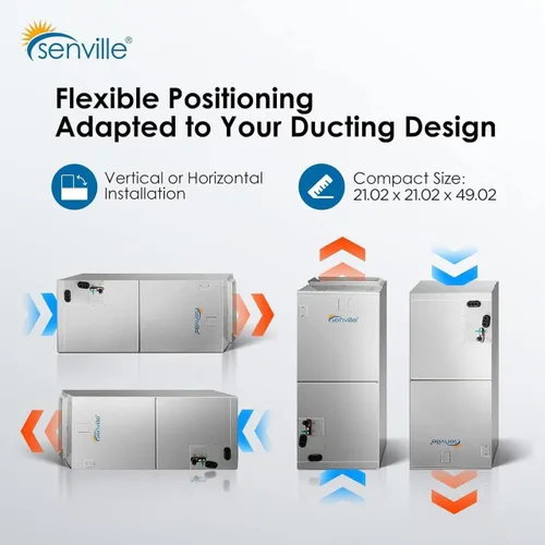 Miniatura 7 de Senville Sistema dividido de bomba de calor de aire acondicionado central de 2 toneladas 24,000 BTU, inversor, velocidad variable, 208/230V