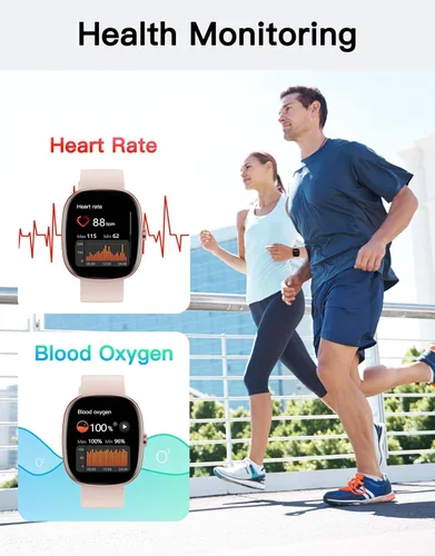 Miniatura 5 de Fitness Trackers for Men Women with Bluetooth Call 24/7 Heart Rate & Blood Oxygen Monitor Sleep Tracker, Steps/Calories Counter Rosa