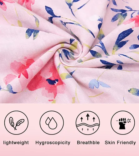 Miniatura 5 de IZZY + TOBY Camisones de algodón de manga larga para mujer, camisón de algodón suave para mujer, camisón largo para dormir