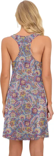 Miniatura 2 de PrinStory Camisones sin mangas para mujer, camisón de algodón con espalda cruzada para mujer
