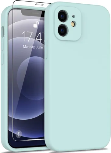 Miniatura 78 de DEENAKIN Funda de silicona compatible con iPhone 12 con protector de pantalla, mejora la protección de la cámara, funda protectora suave y flexible