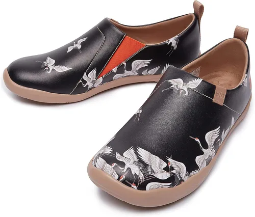 Miniatura 3 de UIN - Zapatos para caminar y viajar para mujer, mocasines informales de microfibra, ligeros, cómodos, sin cordones, con estampado a la moda