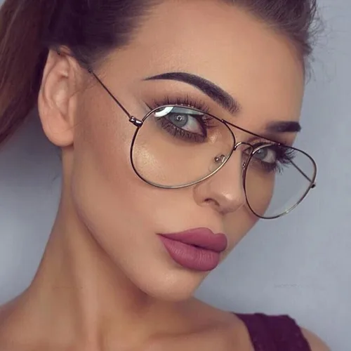Miniatura 3 de EYLRIM Gafas de aviador con luz azul para mujeres y hombres, lentes transparentes para computadora con marco piloto de metal