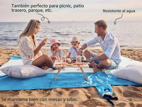 Miniatura 4 de WEKAPO Manta de Playa Resistente a la Arena e Impermeable, Alfombrilla de Playa Extra Grande, Alfombrilla Sin Arena de Tamaño Grande y Compacta
