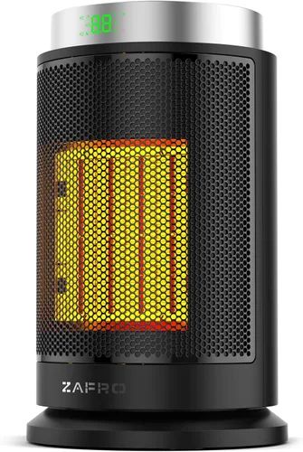 ZAFRO Calentador de espacio, calentadores eléctricos portátiles ultra silenciosos para uso en interiores con termostato, calor rápido y gran angular