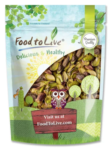 Food to Live - Mitades y piezas de pistacho asado en seco, 8 onzas - Sin cáscara, aperitivo apto para dieta keto y paleo. Ideal para ensaladas,