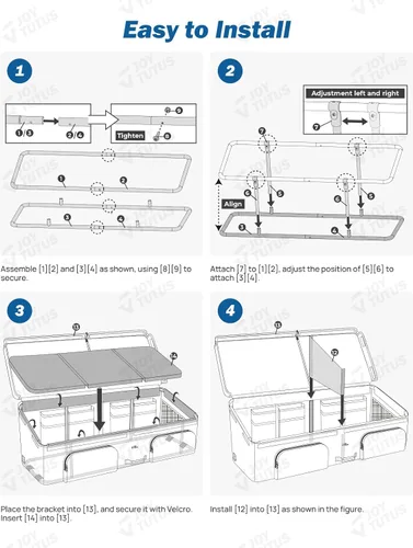 Miniatura 6 de JOYTUTUS Organizador de Caja de Carga para Camioneta, Bolsa de Carga para Caja de Camión, Organizador de Almacenamiento Transportador Accesorios