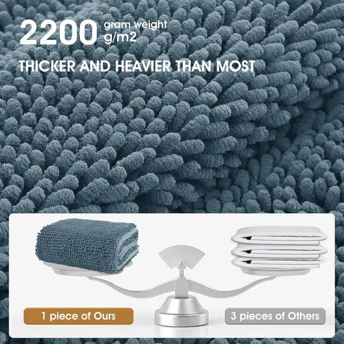 Miniatura 9 de IM HOME Felpudo absorbente de chenilla para exterior de 36" x 24", tapetes lavables para perros antideslizantes para interior, tapete para perros