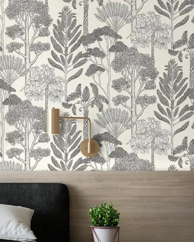 Miniatura 8 de Papel tapiz azul y blanco, moderno, para despegar y pegar, papel de contacto de árbol del bosque para gabinetes, papel adhesivo autoadhesivo