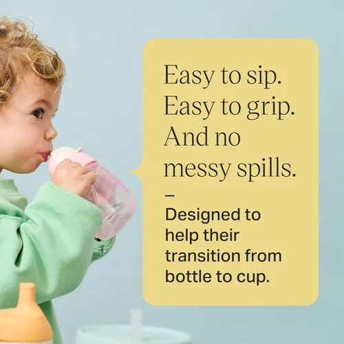 Miniatura 4 de Tommee Tippee Starter - Vaso para beber de 8 onzas para bebés y niños pequeños, con popote de silicona con peso y asas de fácil agarre, sin BPA