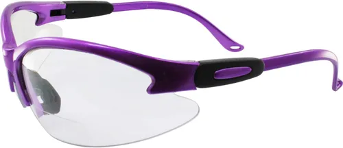 Birdz Gafas Flamingo - Lentes de seguridad para el trabajo, bifocales, montura púrpura + lentes transparentes de aumento 2.0