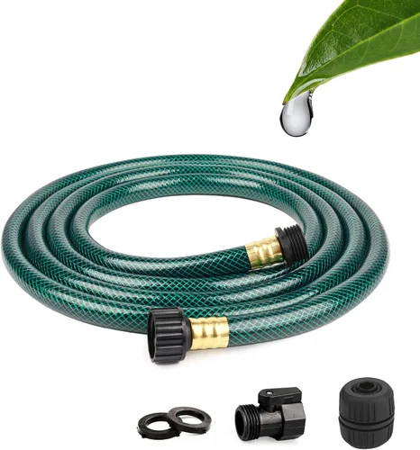 Miniatura 12 de Manguera de agua corta de 5/8 pulgadas: Manguera líder de PVC de 3 pies ligera y sin torceduras con accesorios de plástico para conexión de grifo a