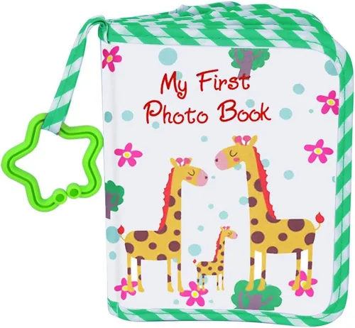 Miniatura 10 de Primer álbum de fotos para bebés, libro de fotos de tela suave con capacidad para 17 fotos (4 x 6 pulgadas), regalo familiar para recién nacidos