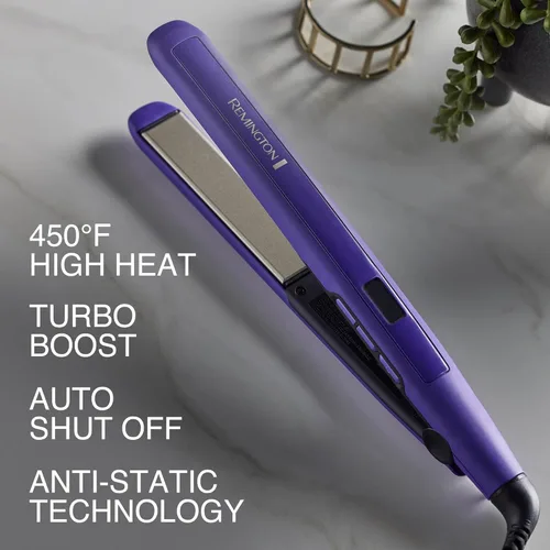 Miniatura 8 de Remington Plancha plana de 1 pulgada, alisador de pelo con tecnología antiestática, calentamiento de 30 segundos y apagado automático de 60 minutos