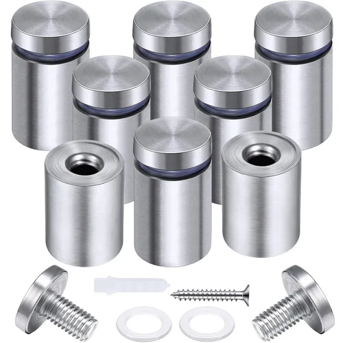 Miniatura 29 de Pelopy 8 Piezas Tornillos Separadores de Letreros Tornillos para Publicidad Acero Inoxidable Soportes Separadores de Pared Clavo de Vidrio Acrílico