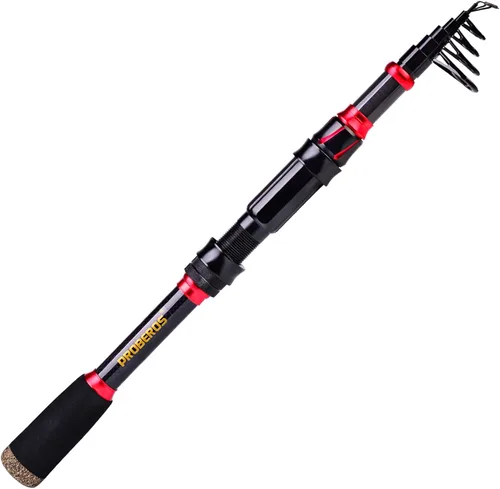 Miniatura 7 de Combo de caña de pescar y carrete, caña de pescar telescópica de fibra de carbono de 6.9 pies con combo de carrete de spinning/baitcasting, agua B