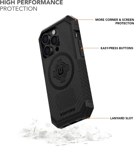 Miniatura 3 de Rokform - Funda resistente compatible con iPhone 14 Pro con doble imán y MagSafe + kit de 2 protectores de pantalla (transparente)