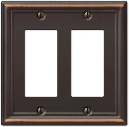 Miniatura 28 de Amerelle 149R4DB - Placa de pared Chelsea, 4 interruptores de palanca, acero, bronce envejecido, paquete de 1