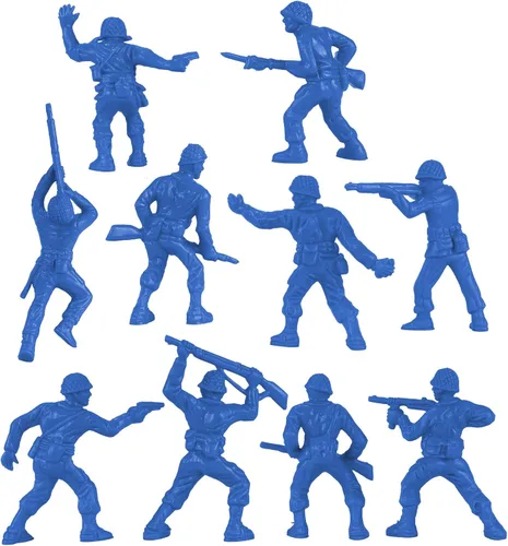 Miniatura 5 de BMC Classic - Figuras de soldado de plástico para hombre, 40 unidades, color azul, fabricadas en Estados Unidos