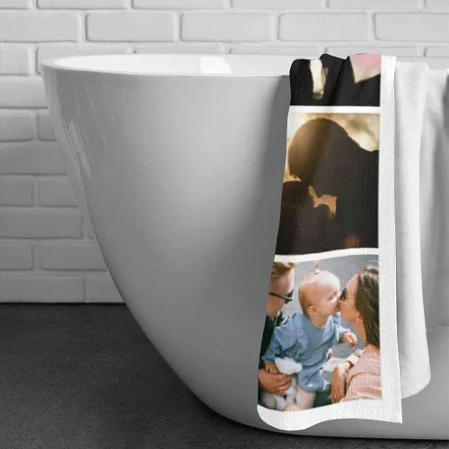 Miniatura 6 de Shapoo Toalla de playa con foto personalizada, foto personalizada/fondo/texto, divertida toalla de baño de microfibra personalizada para Ocho Foto