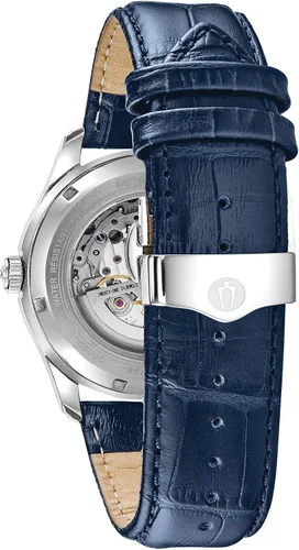 Miniatura 2 de Bulova Men's Classic Wilton 26-Jewel Automatic Leather Strap Watch, 40 Hour Power Reserve, Domed Sapphire Crystal, Exhibition Case Back, Luminous